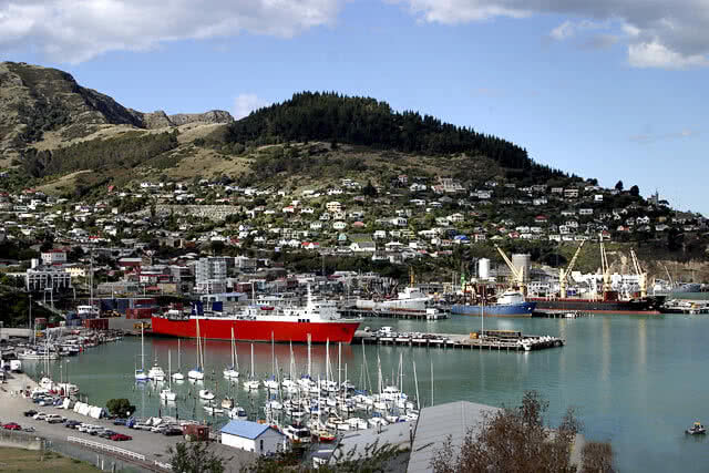 Image of Lyttelton harbour which is located just outside of Christchurch, New Zealand