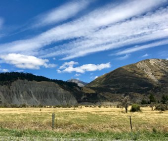 Scenic mountains with open fields