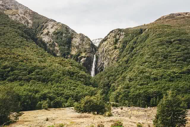 Devil's Punchbowl Waterfall in the Arthur's Pass National Park