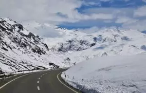 Snow mountain road